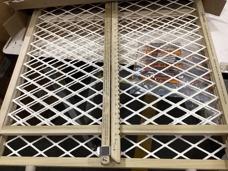 Condition photo showing Good Condition for toddleroo by north states - diamond mesh wooden baby gate: pressure mounted baby gate for doorways - adjustable 26.5 to 42 inches wide - 23 inches tall