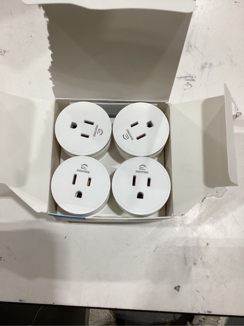 Condition photo showing New/Like New for EIGHTREE 15A Smart Plug, Wi-Fi & Bluetooth Smart Outlet for High-Power Home Appliances, Works with Alexa & Google Home, Easy Setup, Timer & Remote Control, FCC & ETL Certified, 2.4GHz Wi-Fi Only 4 Pack WiFi Smart Plug