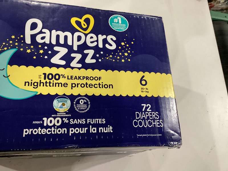 Condition photo showing New/Like New for Pampers Swaddlers Overnight Diapers - Size 6 - 72ct