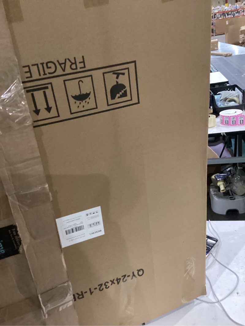 Condition photo showing As Is for bescrcl 24x32 picture frame brown, poster frames wall hanging, display pictures 24 x 32 without mat, 1 pack brown 24x32