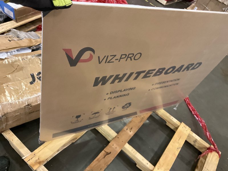 Condition photo showing As Is for VIZ-PRO Magnetic Whiteboard/Dry Erase Board, 48 X 36 Inches, Silver Aluminium Frame