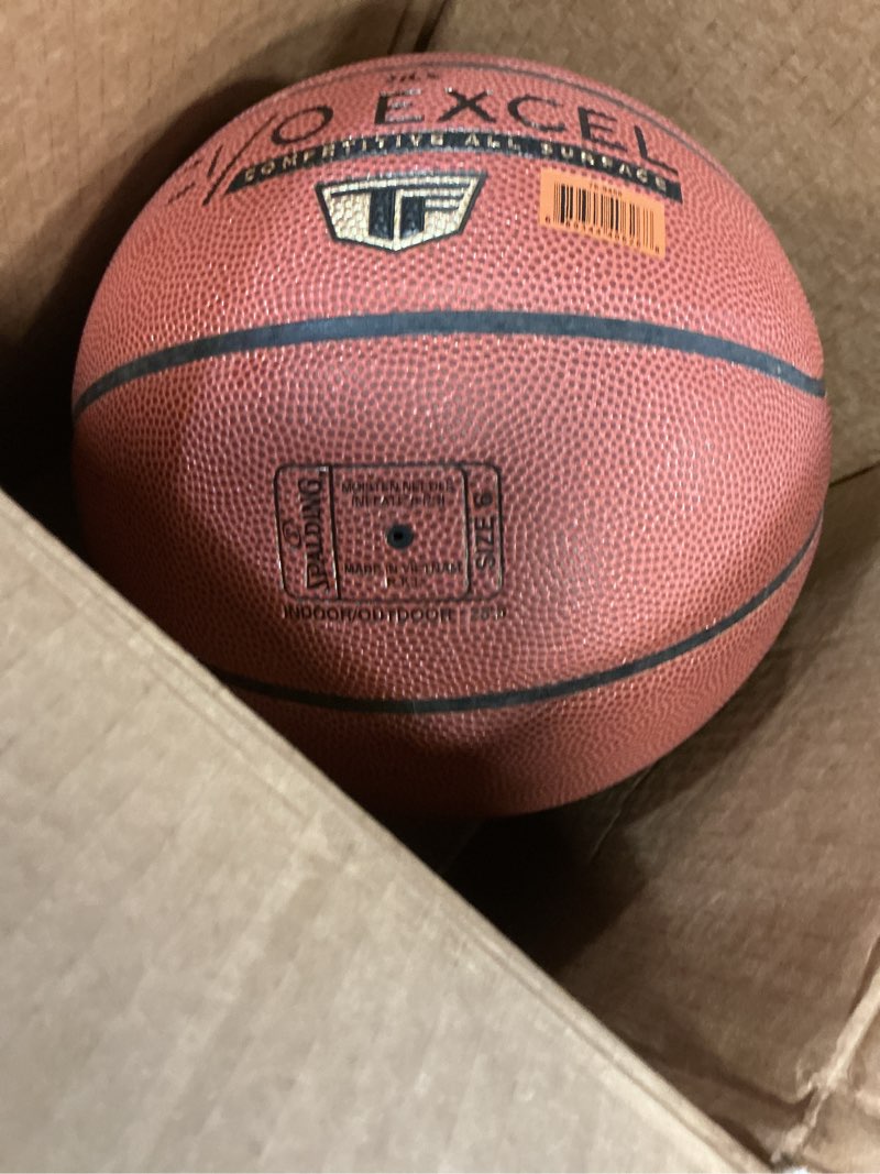 Condition photo showing New/Like New for spalding indoor outdoor basketballs | all surface composite cover basketball size 6, 28.5" zi/o excel tf - brown