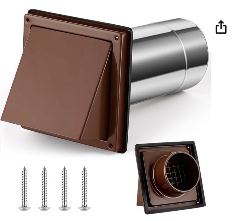 gisafai 4'' dryer vent cover outside walls external extractor fan exhaust vent cap stainless steel h