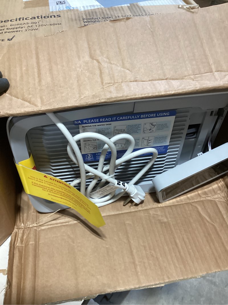 Condition photo showing Good Condition for 50 pint/day compressor dehumidifier, aeocky 3500sq.ft for basement, home, bedroom, bathroom, with drain hose, intelligent humidistat, quiet ivory