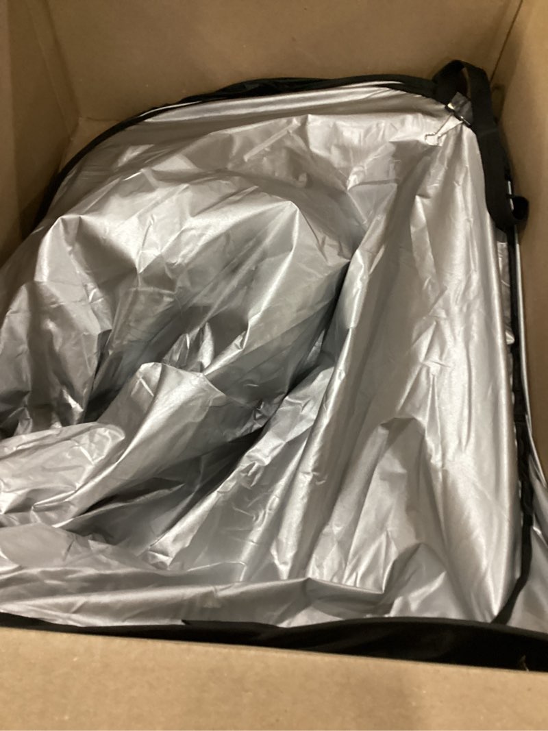Condition photo showing Good Condition for car windshield sun shade, sunproof scratch-resistant exterior windshield protector, foldable car front window covers with safety strap, universal for most vehicles (silver)