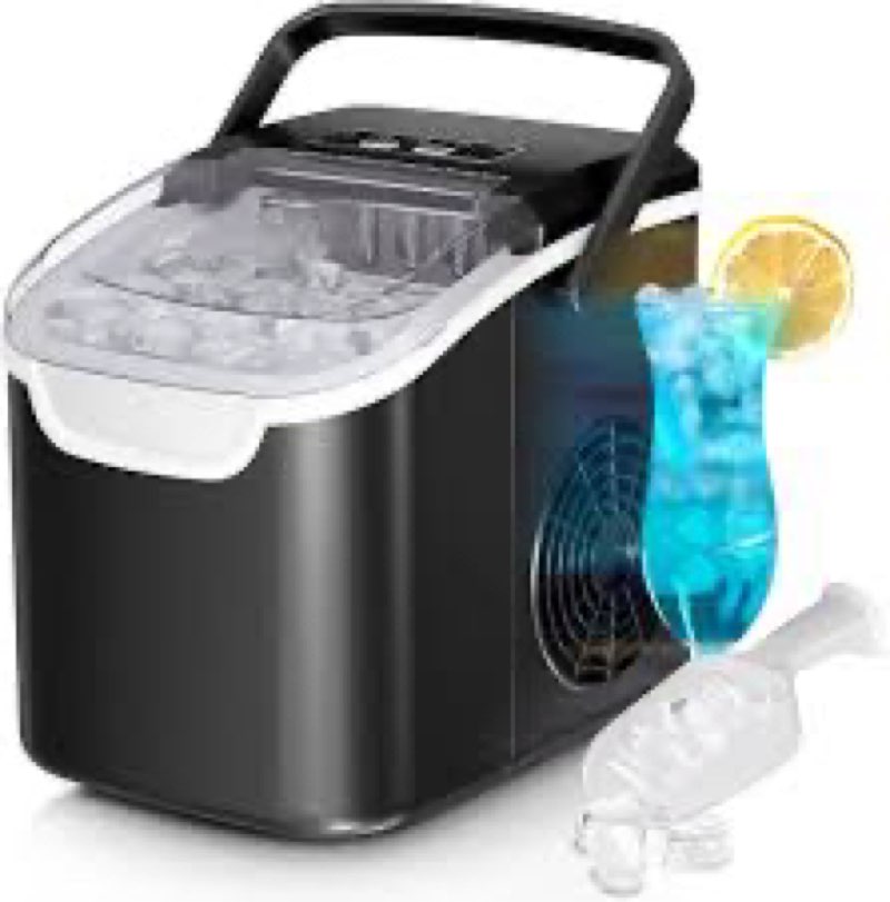Antarctic Star Countertop Ice Maker Machine, 8 Ice Cubes in 6 mins, 26lb/Day Ice with 2 Sizes- Porta