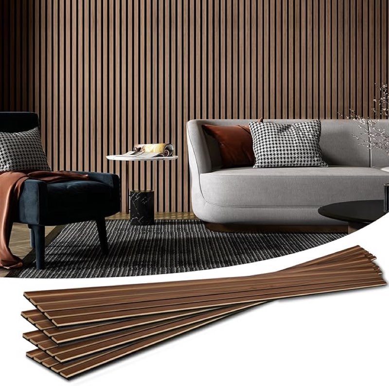 Art3d 4-Piece Wood Slat Acoustic Panels for Stylish Decor and Noise Reduction, 3D Textured Panel for Ceiling and Wall, Oak