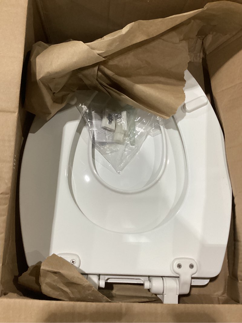 Condition photo showing Good Condition for mayfair nextstep2 toilet seat with toddler potty training seat built-in, slow close, easy clean, magnetic removable kids seat, made in usa, elongated, white