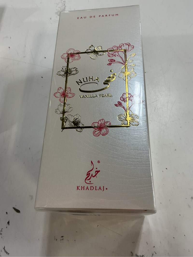 Condition photo showing New/Like New for khadlaj nuha vanilla pearl for women eau de parfum spray, 2.87 ounce