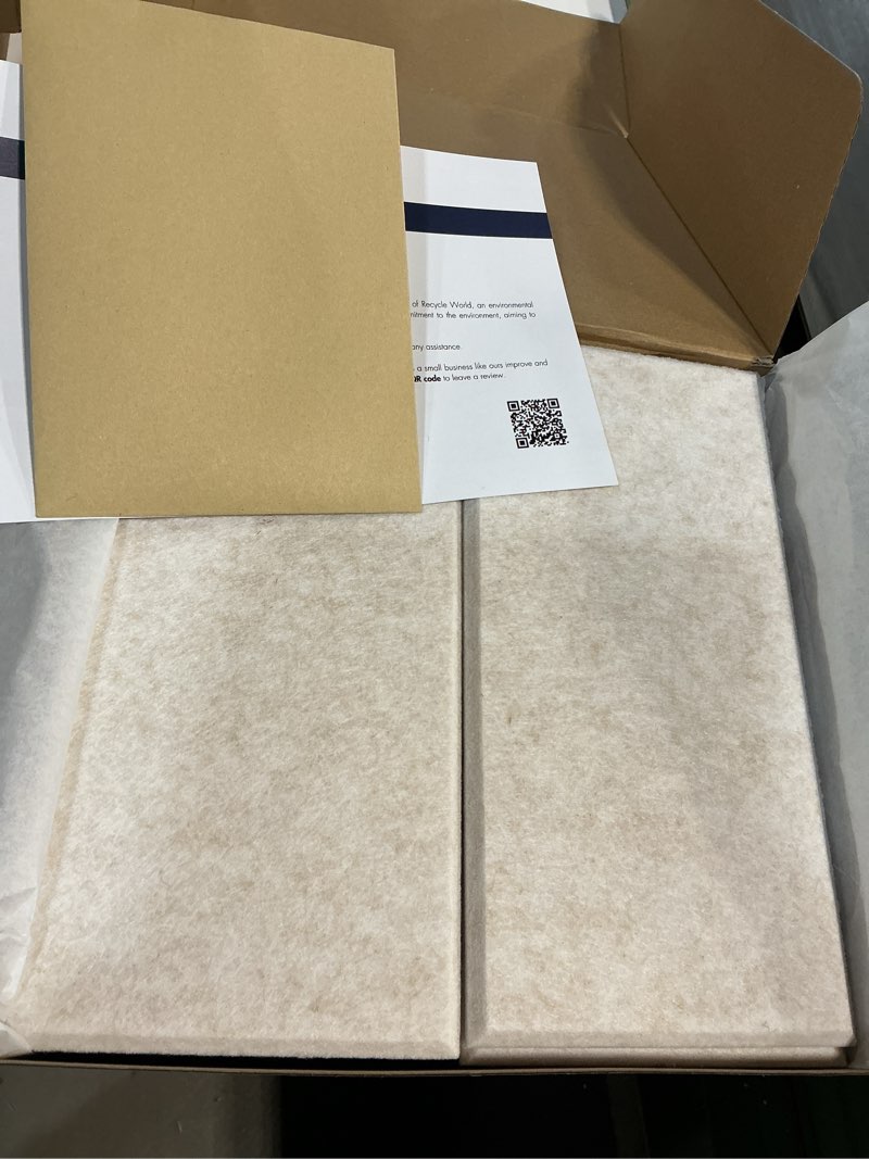 Condition photo showing New/Like New for Large Bulletin Board - Office Wall Organizer to Replace Your Old Cork Boards for Walls for Office Decor - 24-Pack Felt Wall Tiles for Use in Home Office Decor as Photo Board (Limestone) Limestone Rectangular Flat // 6 by 12” // pack 24