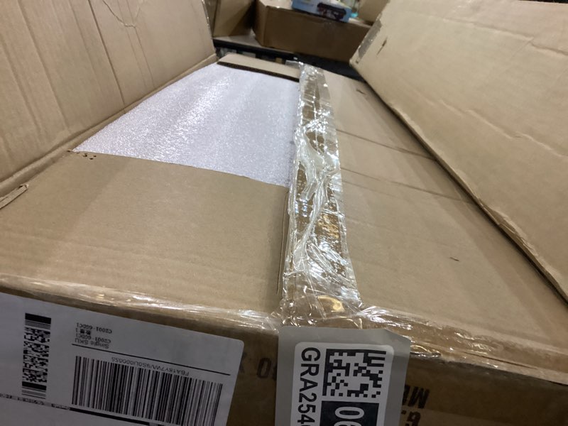 Condition photo showing New/Like New for Gold LED Chandelier Semi Flush Mount Ceiling Light, 65W Remote Control Ceiling Lighting Fixture for Living Room Dining Room Kitchen Bedroom 32.8” Close to Ceiling Light Dimmable 3000K-6000K Gold-A 6 Lights - Arch Bars - Remote Control - 32.8"