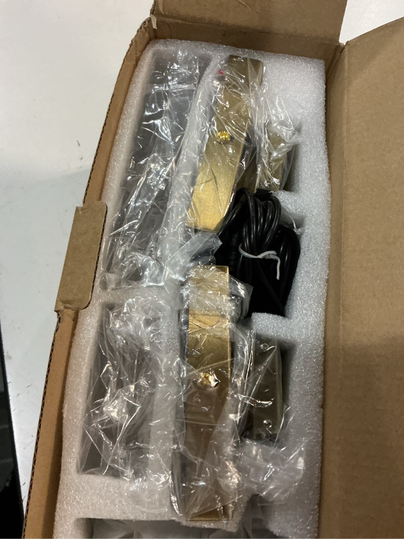 Condition photo showing New/Like New for plug in wall sconce set of 2 - small gold dimmable bedroom wall light, remote control 6w led 3000k-5000k plug-in wall lamp with timer, acrylic sconce wall lighting bedside, living room, bathroom 9.2in-plug-in gold