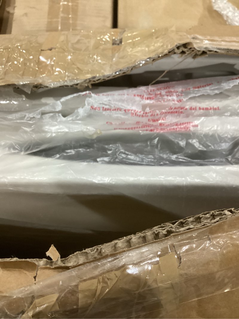 Condition photo showing As Is for (Cracked)  Set of 2 Folding Table 6 FT Lightweight Camping Table Portable Plastic Rectangular Outdoor Dining Table Steel Legs Fold-in-Half with Carrying Handle for Indoor,Picnic,Party,Wedding,Events(White) 6 FT White 2