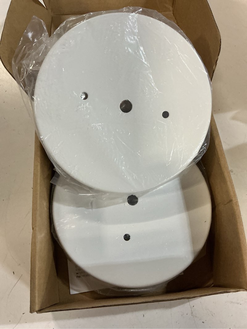 Condition photo showing New/Like New for 2 pack 6 inches light canopy kit with heavy duty replacement ceiling cover plate & mounting hardware for lighting fixtures chandelier pendant lamp or diy project (white) 2 pack white