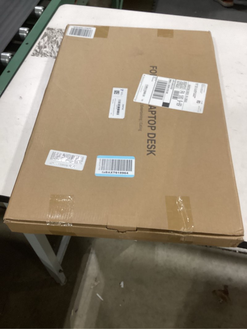 ZEAPTAC Laptop Bed Desk, Foldable Lap Desk, Portable Lap Table, Laptop Stand with Cup Holder & Table