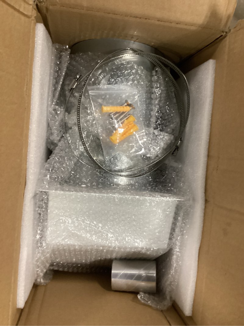 Condition photo showing Good Condition for 6 inch dryer vent cover outside,outdoor galvanized steel hooded wall vent with screen and damper,exterior air vents cap for dryer/ac extractor vents kitchen range hood ventilation/exhaust 6in white