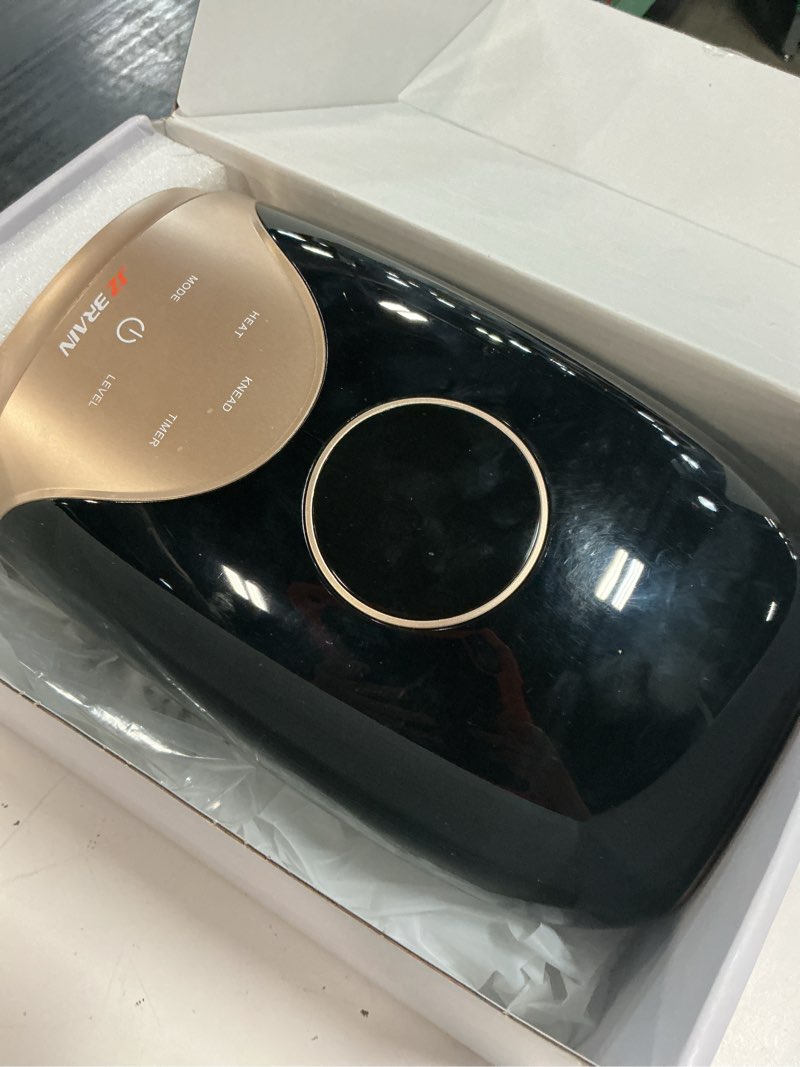 Condition photo showing As Is for hand massager with heat and compression : hand and wrist massager with customizable modes, finger stretch function, visual display, palm roller - daily comfort for women, men, home, office use,black