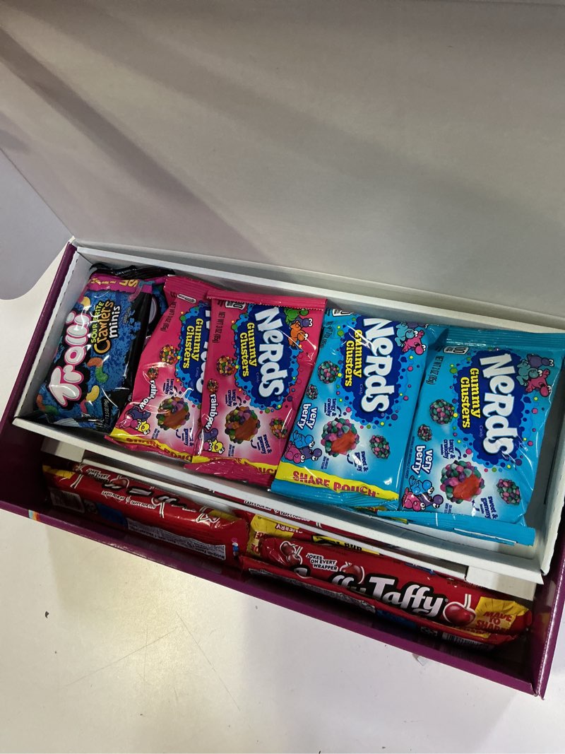 Condition photo showing New/Like New for ub 4-13-26 nerds, sweetarts, trolli and laffy taffy party mix candy
