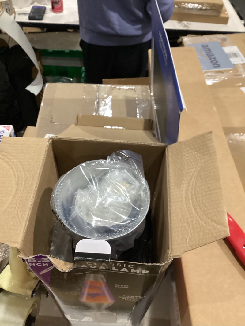 Condition photo showing New/Like New for The Original Lava® Lamp - Large 52oz 16.3" - Vivid Twilight - Classic Liquid Motion Lamp - Orange Lava and Purple Liquid - Item #5119 (Amazon Exclusive)