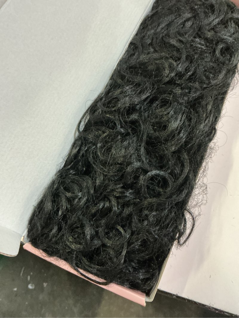 Condition photo showing As Is for 100? pure protein ponytail extension, 18 inch curly claw clip ponytail hair extensions natural soft pony tail hairpiece for women-natural black natural black 18 inch