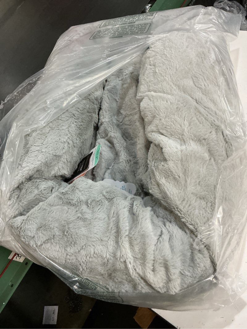 Condition photo showing Good Condition for best friends by sheri the original calming donut dog bed for medium dogs up to 45 lbs, lux faux fur, gray, medium, 30" x 30" gray lux medium
