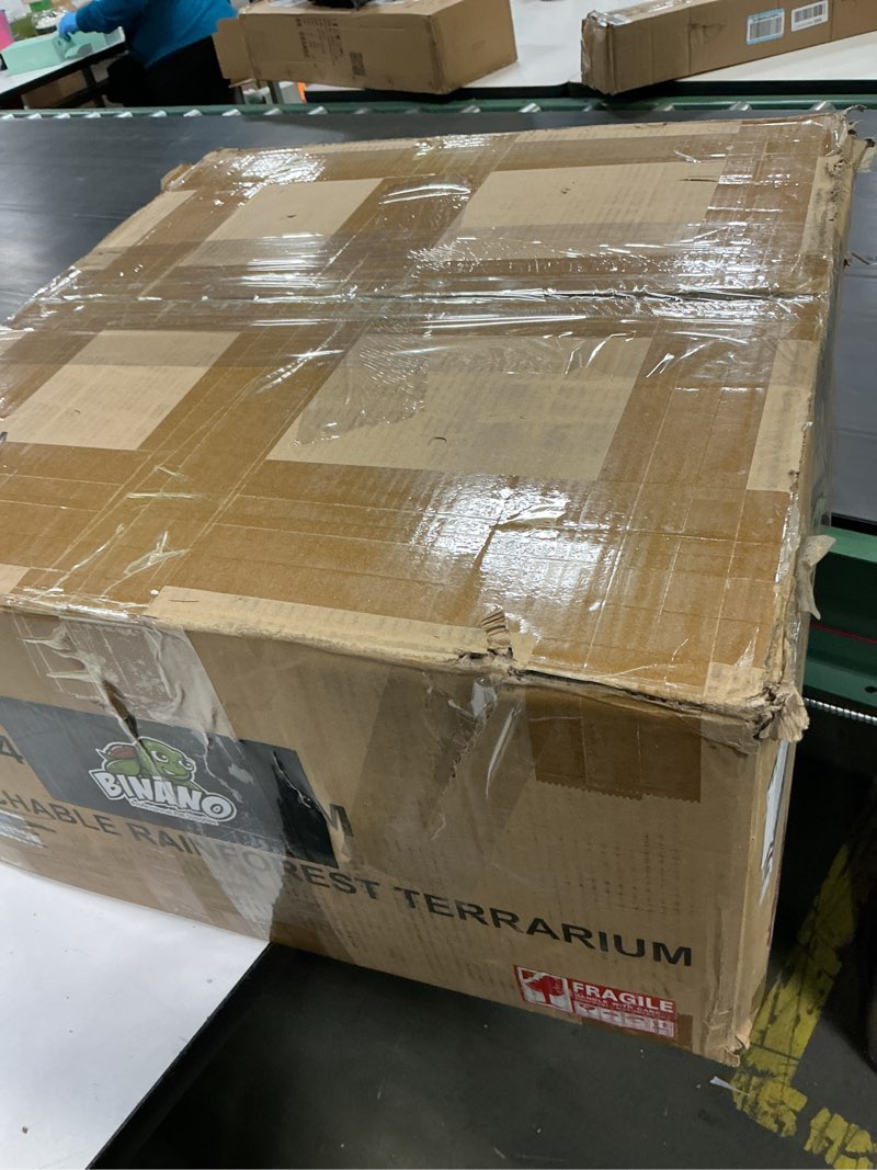 Condition photo showing As Is for 24x18x18'' Glass Reptile Tank Front Opening Terrarium Suitable for Leopard Geckos, Snakes, Tree Frog