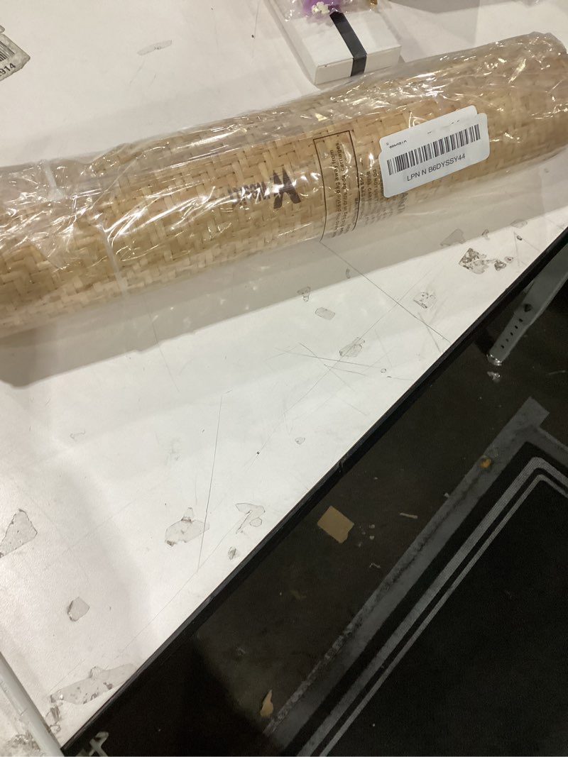 Condition photo showing New/Like New for Wesiti 14"x 59" Natural Cane Webbing V Shape Rattan Webbing Roll for Caning Projects Woven Mesh Cane Rattan Material Sheet for Furniture, Chair, Cabinet, Ceiling, Bed, Basket, Door, Brown 14"x 59" V Shape