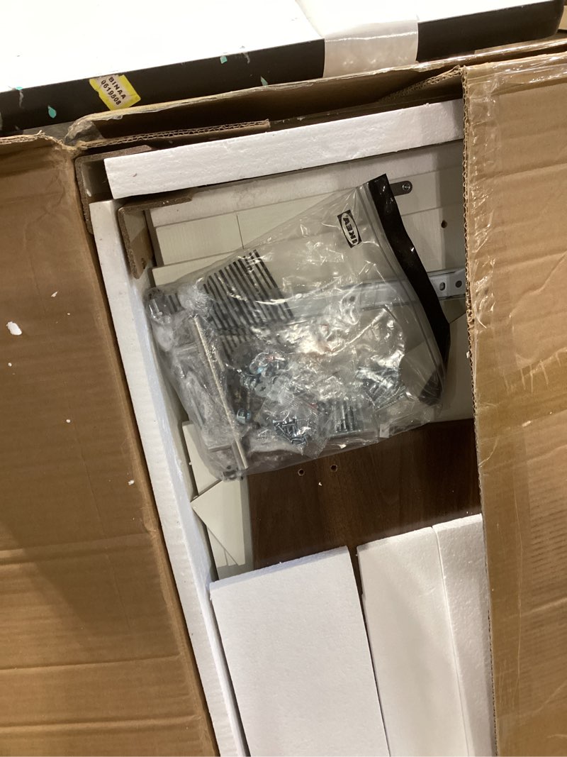 Condition photo showing Good Condition for HOOBRO 10 Gallon Tilt Out Trash Cabinet, Kitchen Trash Can,Trash Bin Storage, with Flip Door and Large Drawer, Hidden Laundry Hamper Cabinet, for Kitchen, Laundry, White and Walnut WH02LJ01 White + Walnut