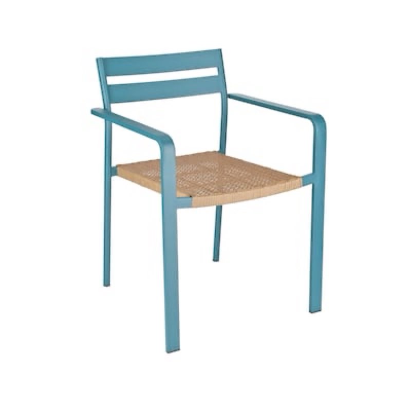 style selections darcy wicker stackable teal steel frame stationary dining chair with woven seat 2 chair 