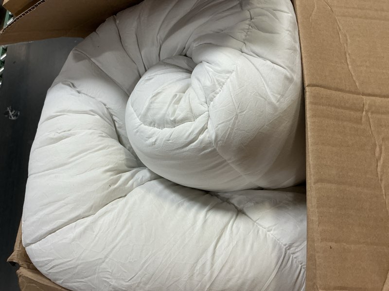 Condition photo showing As Is for 4 lnch dual layer mattress topper full size, 2 inch cooling gel memory foam and 2 inch soft pillow top mattress pad cover for back pain, with elastic deep pocket white(4) full