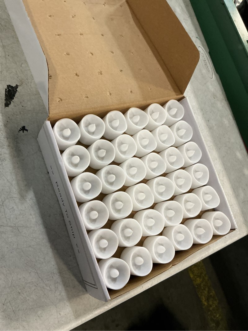 Condition photo showing Good Condition for homemory 72-pack novelty flickering flameless tea lights, 200+hours battery operated, fake electric led votive candles for small wedding table centerpieces, proposals, anniversaries warm white glow, white base pack of 72