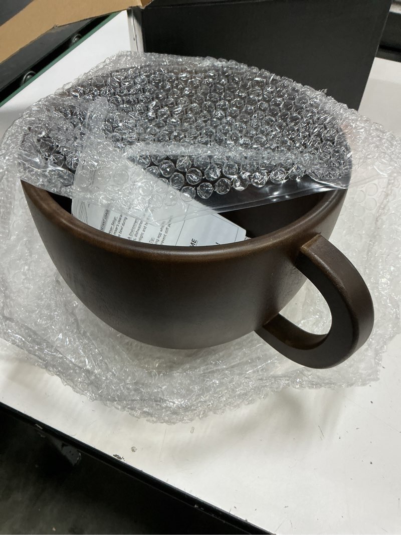 Condition photo showing Good Condition for spaceaid wooden bowl with handle, kitchen space aid acacia wood mixing bowls holder for stand mixer, compatible with 4.5 & 5 qt tilt-head models kitchen, dark wood