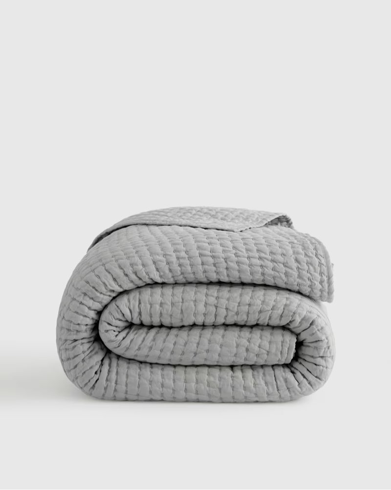 Quince European Linen Cotton Stitch Quilt mist king