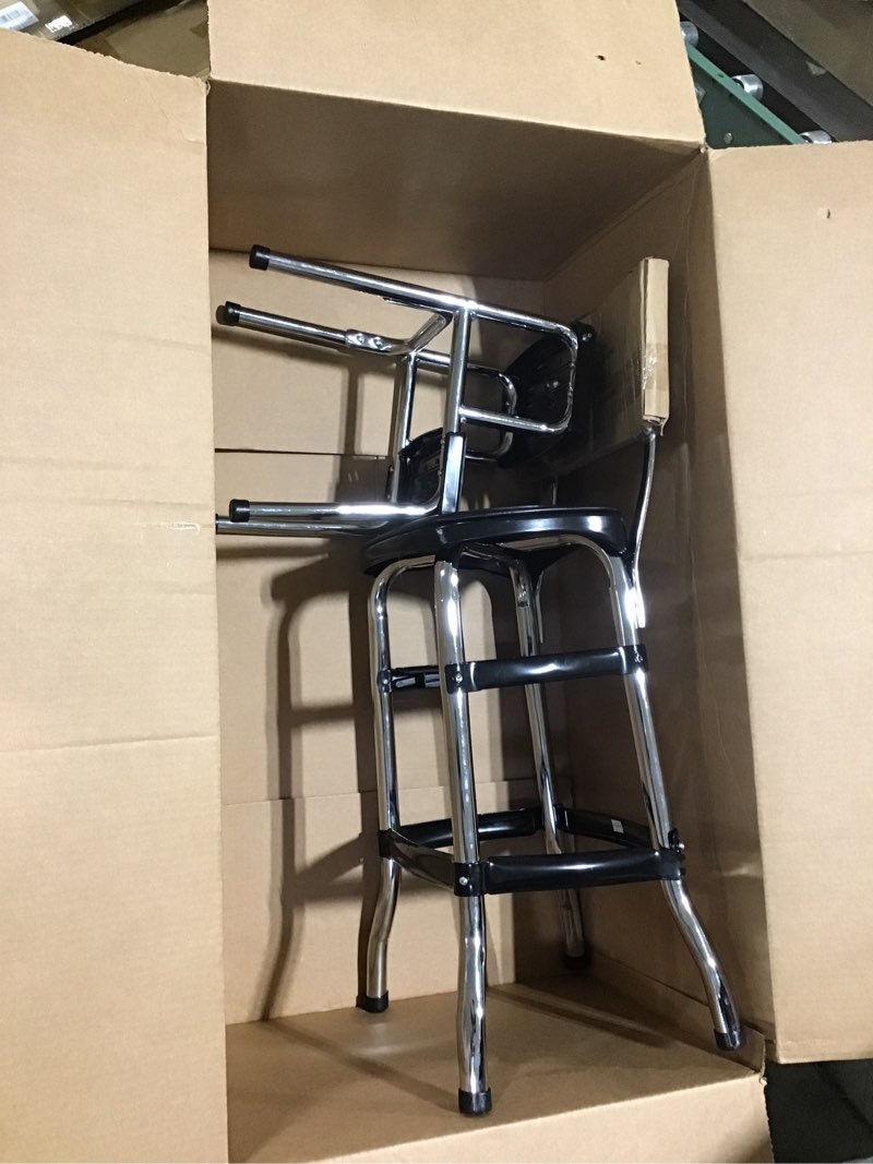 Cosco 11120CBB1E Black Retro Counter Chair / Step Stool, Black