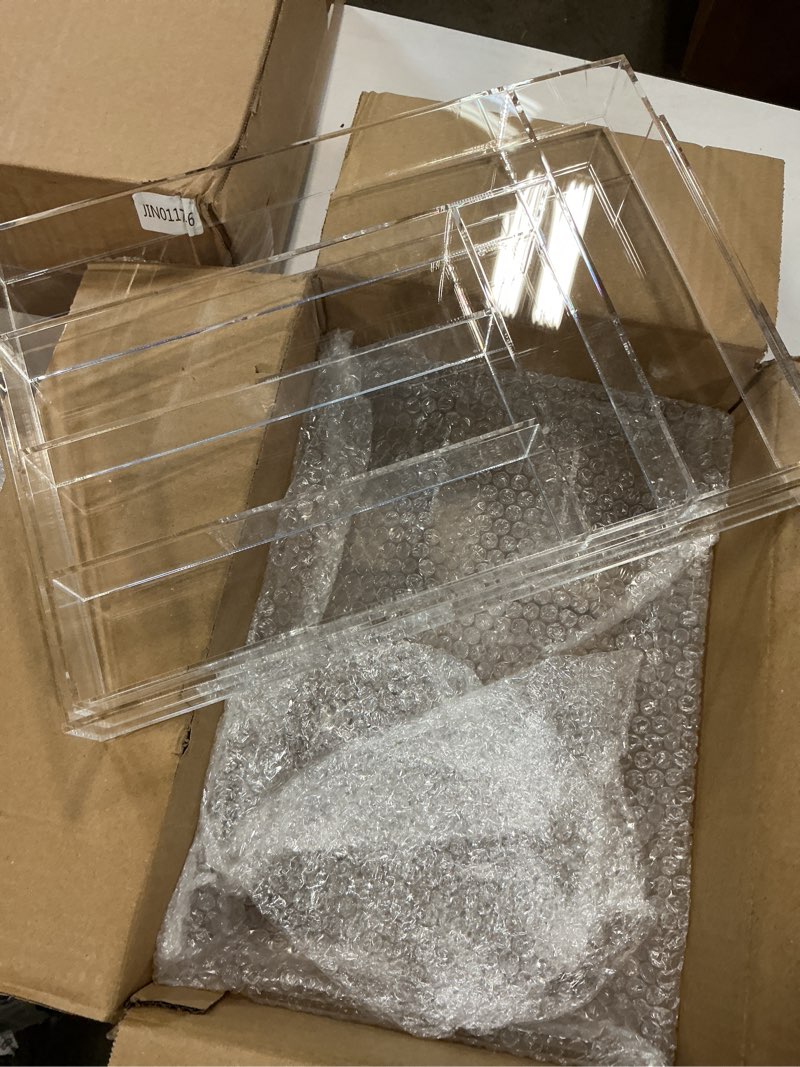 Condition photo showing Good Condition for Kathfly Large Clear Expandable Silverware Drawer Organizer, Acrylic Adjustable 21.4 to 36 Inches Wid