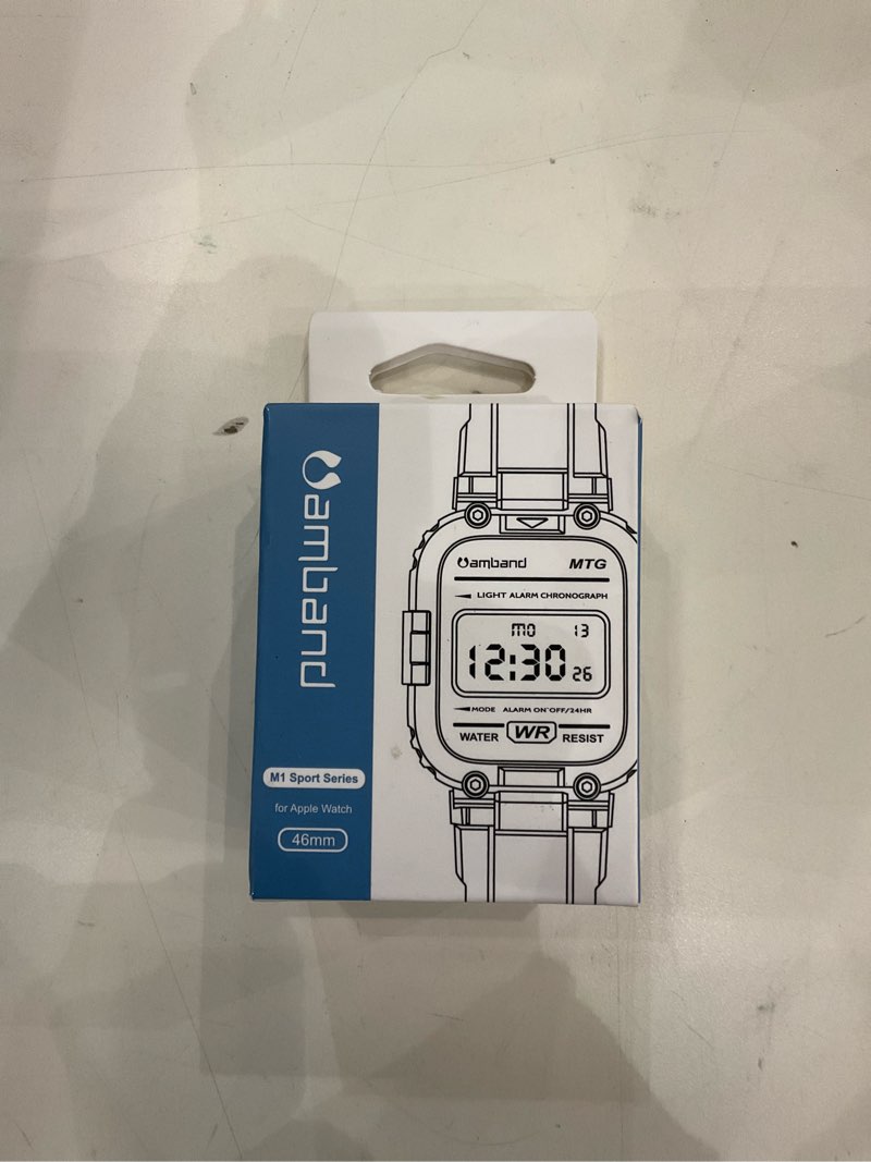 Condition photo showing New/Like New for amBand M1 Sport Case Band for Apple Watch Ultra 3/2/1 & SE 3/2/1 & Series 11 10 9 8 7 6 5 4 3 49mm 46mm 45mm 44mm 42mm 41mm 40mm 38mm, Shockproof & Scratch Resistant Rugged Bumper for Men Black 46mm for Series 11/10