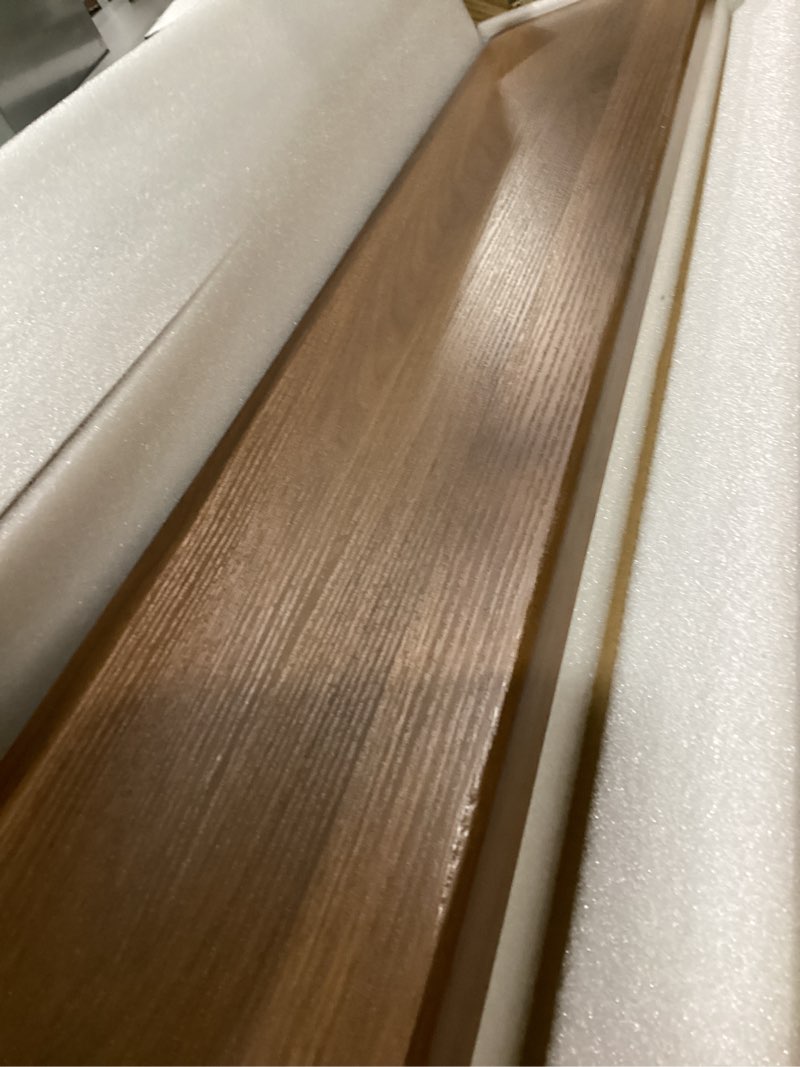 Condition photo showing Good Condition for Dual Monitor Stand Riser, 39Inch Extra Long Wooden Desktop Monitor Riser with Storage for 2 Monitors Ultra Strong Desk Shelf Organizer Riser Ergonomic for 2 Screens/Laptop/PC/TV/Printer, Large, Walnut Walnut 39inches