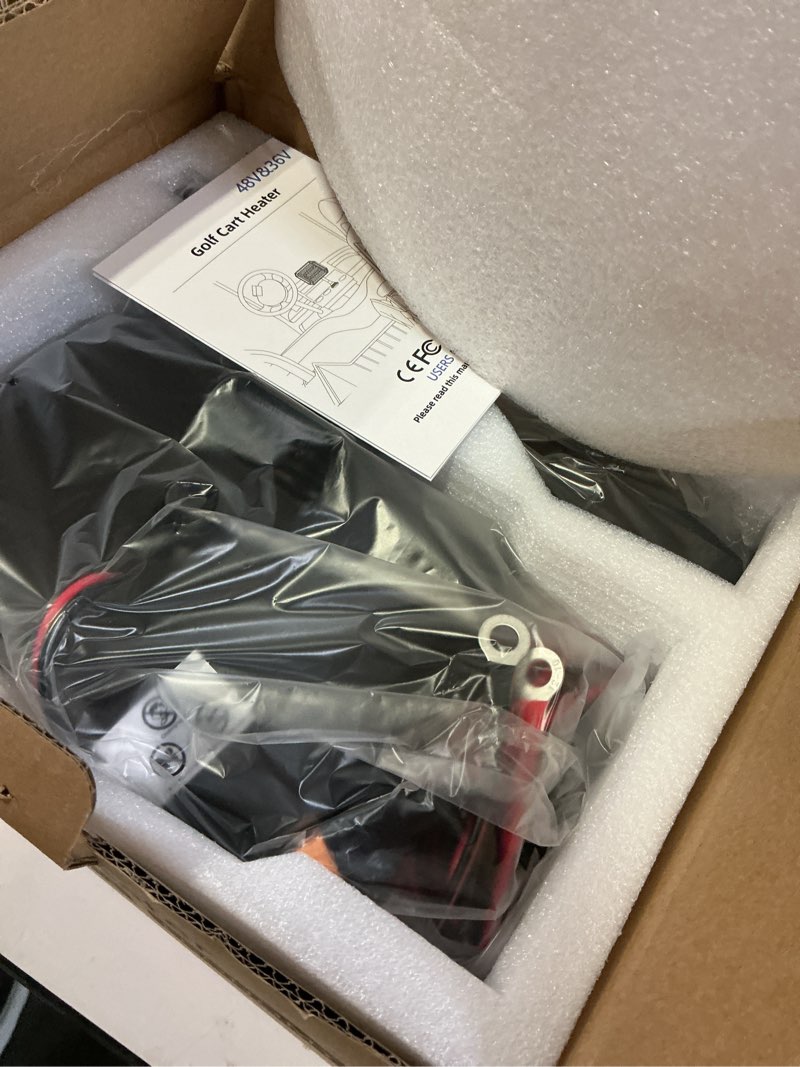 Condition photo showing New/Like New for 48v golf cart heater golf cart accessories, 400w safe & fast heating electric heaters for golf cart, battery operated heater with 360° adjustable angle carbon fiber heating for club car/yamaha/ezgo