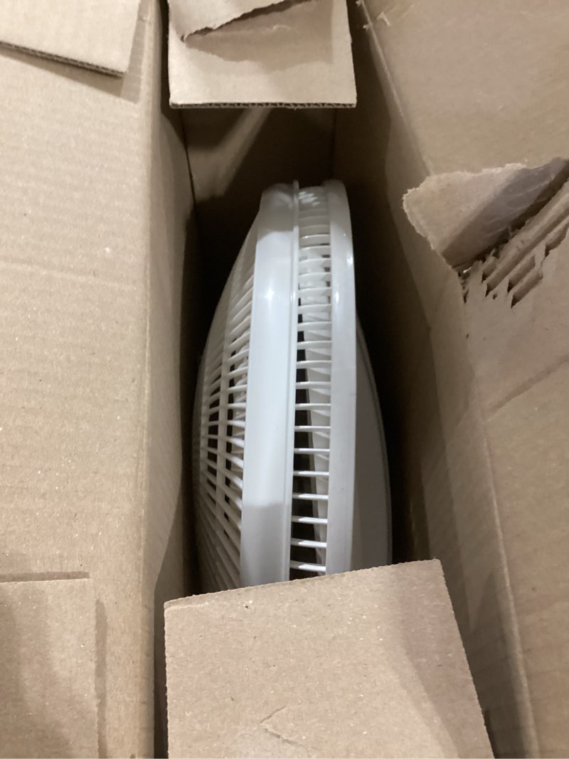 Condition photo showing Good Condition for lasko oscillating adjustable pedestal stand fan with timer and remote for indoor, bedroom, living room, home office & college dorm use, 16 inch, white, 1646 white fan