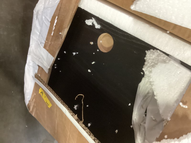 LITTLE TREE 63 Inches Console Table for Entryway, Modern Black Wooden Sofa Table with Trapezoidal Ba