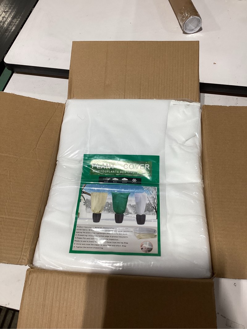 Condition photo showing New/Like New for Plant Covers Freeze Protection for Outdoor Plants Reusable Plant Protector Drawstring Bags (White, 70 * 94inch-4pack)