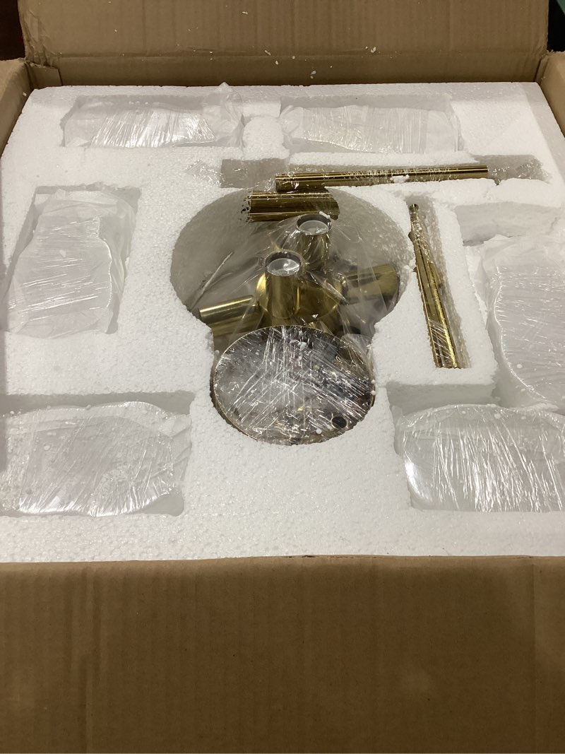 Condition photo showing New/Like New for modern gold cloud glass chandeliers, 19.68 inches creative crystal pendant ceiling fixture, 3 tier luxury height adjustable chandelier, 6-light for bedroom living room dining room hallway foyer (e12) gold 19.7 inches
