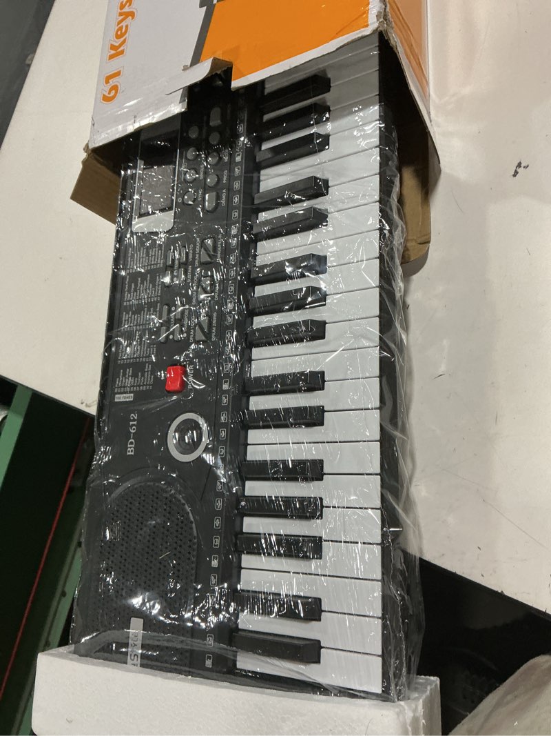 Condition photo showing As Is for Keyboard Piano 61 Key Music Electric Piano For Kids Beginner W/Dual Speaker Microphone Portable Digital Piano Birthday Christmas Gifts black 61 key piano