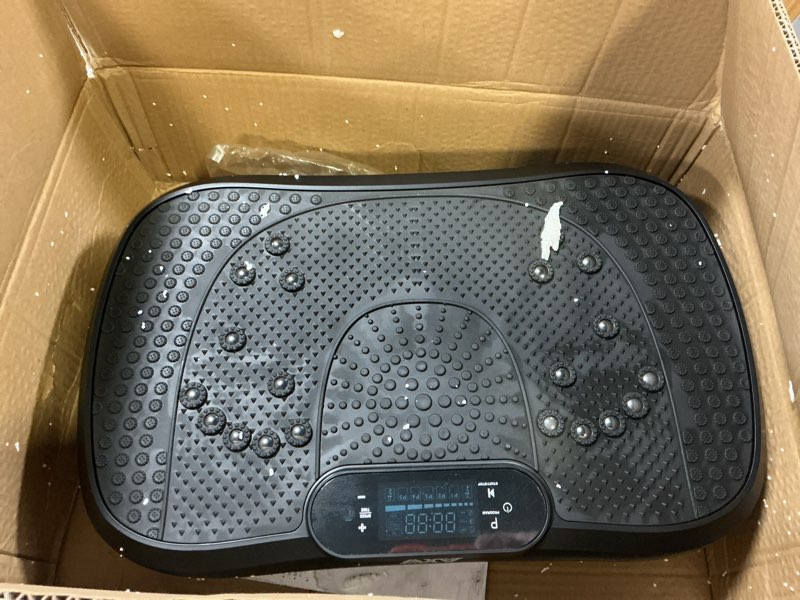 Condition photo showing As Is for axv vibration plate fitness platform exercise machine vibrating shaking full body shaker workout vibrate stand shake board sport gym for weight loss fat burner for women men slim-black