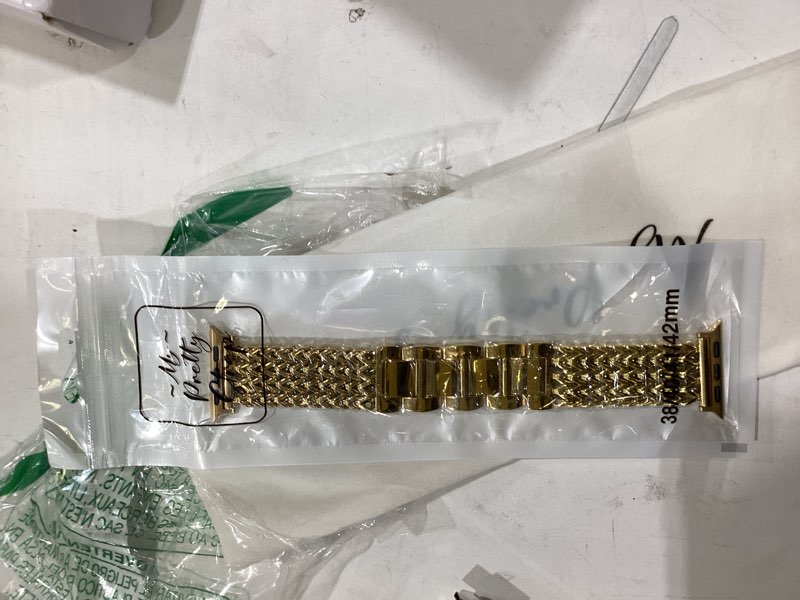 Condition photo showing New/Like New for my pretty strap - compatible apple watch band strap, stainless steel fashion iwatch replacement strap- easy resizing, no tool needed, fits most wrists- series 1-11, se and ultra mermaid gold 38mm / 40mm/ 41mm / (series 10& 11 - 42 mm)