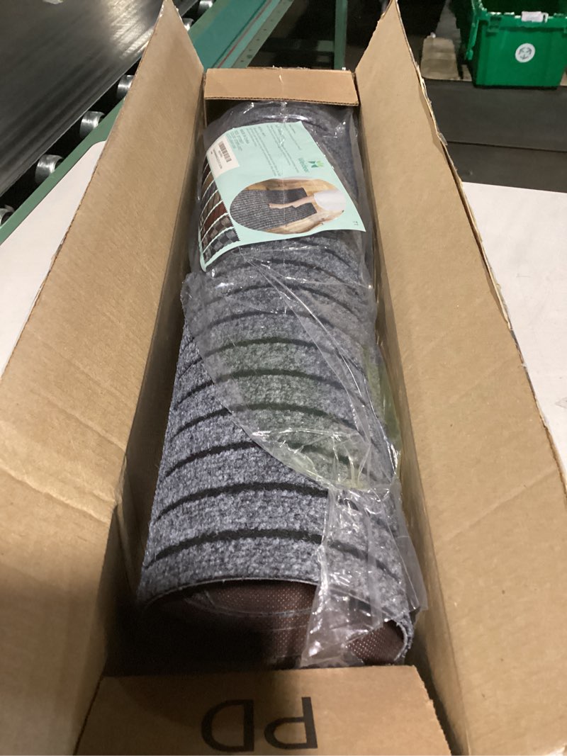 Condition photo showing Good Condition for Custom Size Backed Non-Slip Area Rugs Runner, Easy Clean, Waterproof Runner Rugs for Hallway Entryway, Kitchen, Laundry, 2FT x 6FT, Gray Stripe