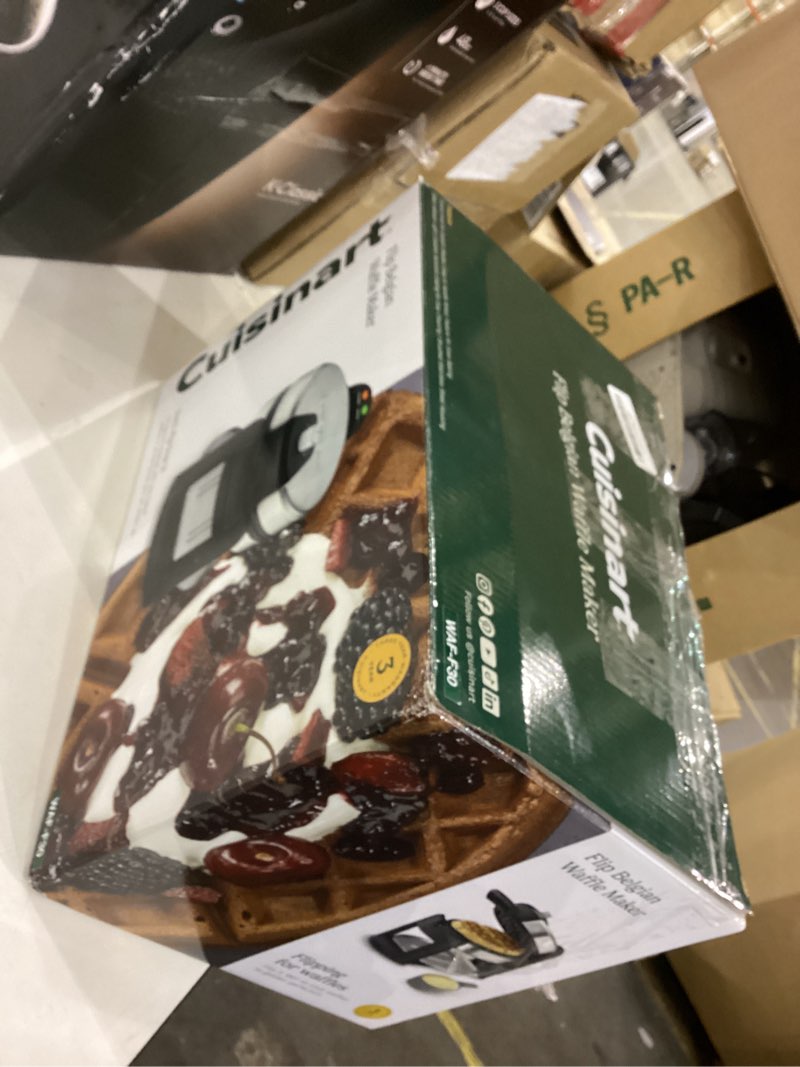 Condition photo showing As Is for Cuisinart - Round Flip Belgian Waffle Maker - Silver