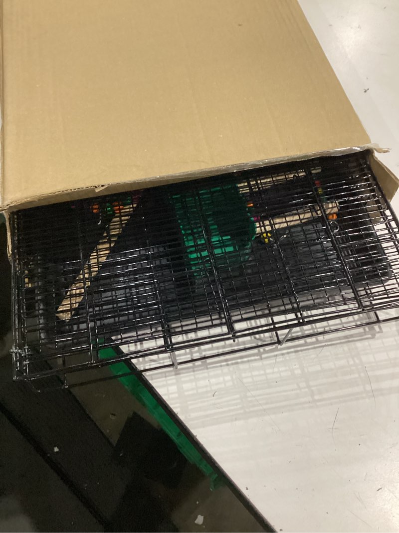 Condition photo showing Good Condition for 20-inch bird cage,foldable medium small parrot parakeet bird cages for parrots canaries cockatiels lovebirds finches budgies conures pet metal birdcage with slide-out tray and 4 pcs bird toys