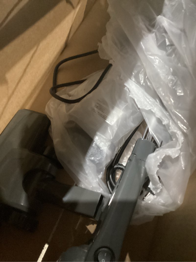 Condition photo showing As Is for Amazon Basics 2-in-1 Corded Stick Vacuum Cleaner, Converts to Handheld, Lightweight (3.9 LBS), with Washable Filter, Crevice Tools, 0.5L Dust Cup, Self-Standing, 19.7-Ft Cord, 300W, Black