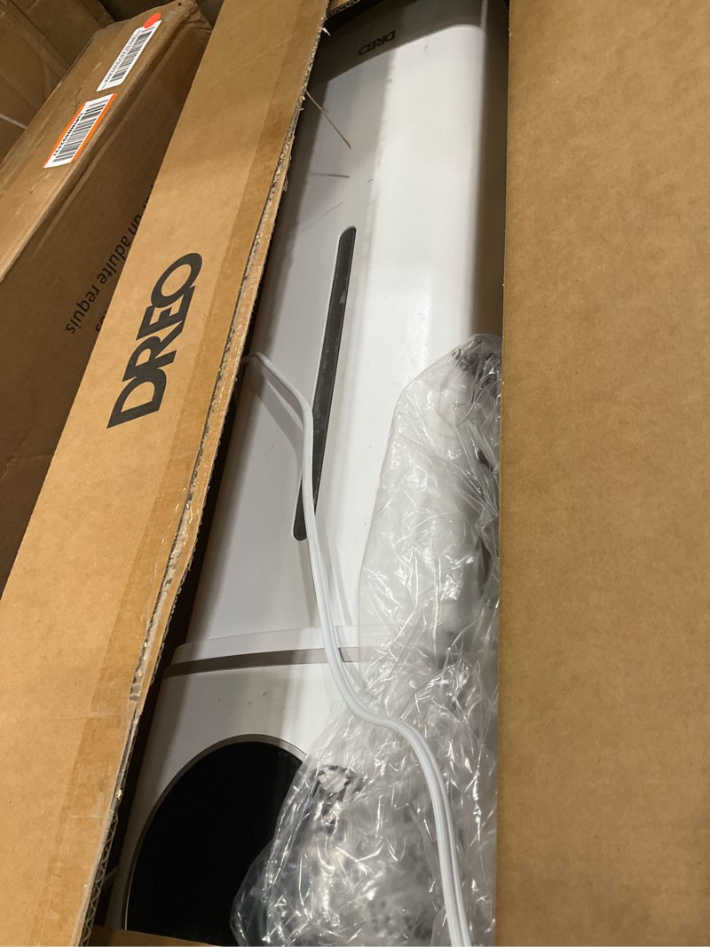 Condition photo showing As Is for dreo hm735s 11l smart humidifier large room 700 ft², 100h cool mist air humidifiers for bedroom, top-fill, clean tank technology, 26db, auto mode, aroma box, rgb, remote & app control, baby, white
